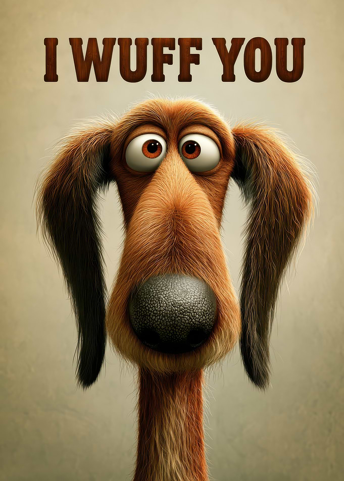 Funny Dog Saying I Wuff You