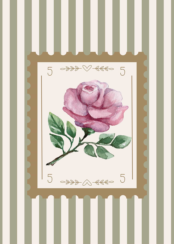Watercolor Rose Stamp