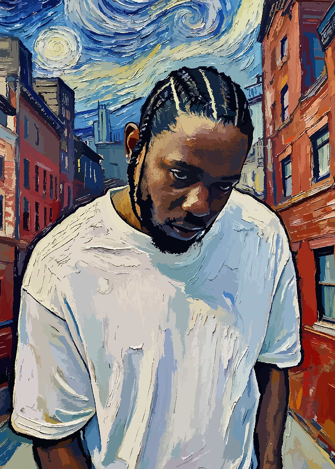 Kendrick Lamar in Starry Night Style