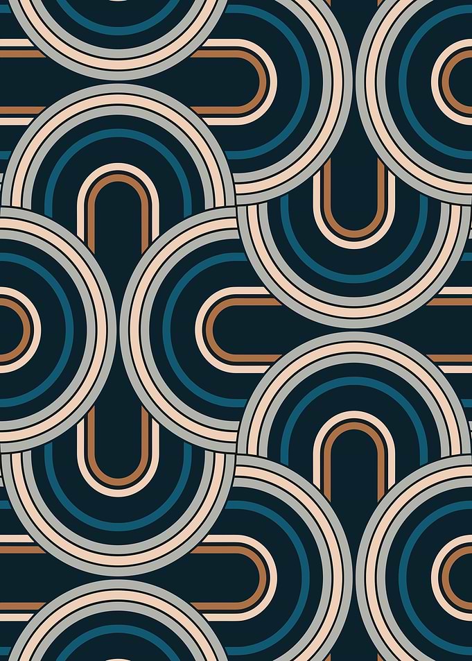 Retro Rainbow Arch Pattern