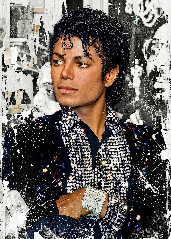 Michael Jackson in a sparkling jacket