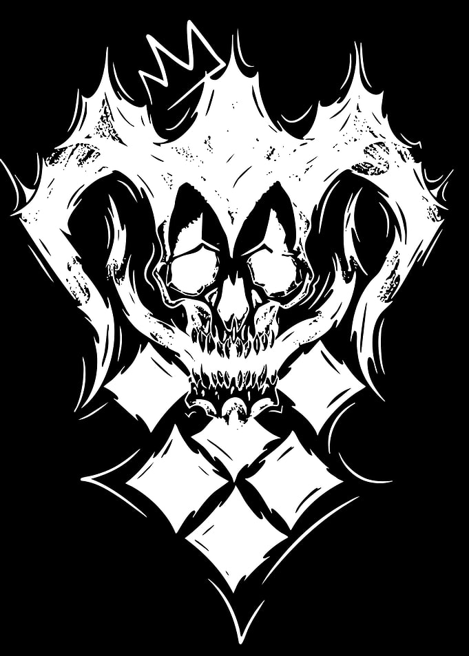 Gothic Skull Crown Emblem
