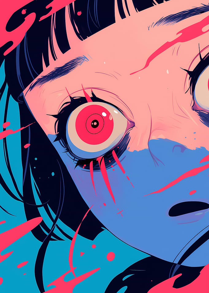 Close-up of Anime Girl's Eyes
