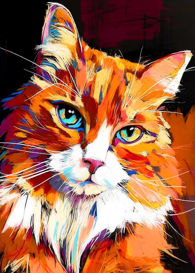 Vibrant Orange Cat Portrait
