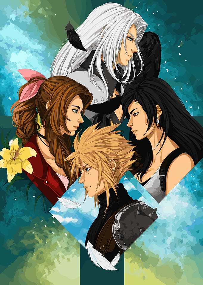 Final Fantasy VII Characters Collage