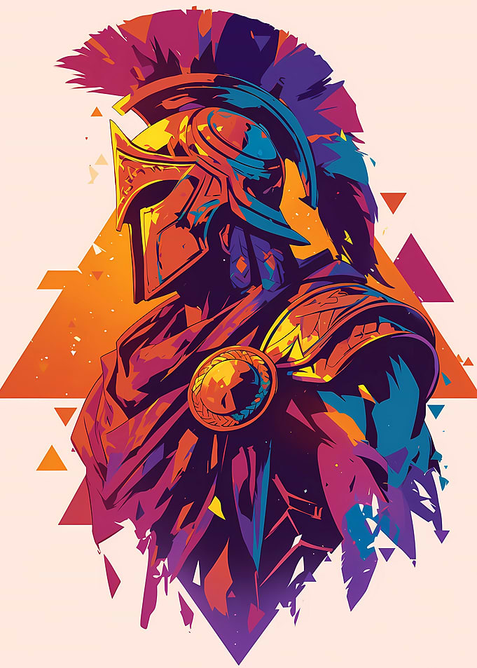 Spartan Warrior Pop Art