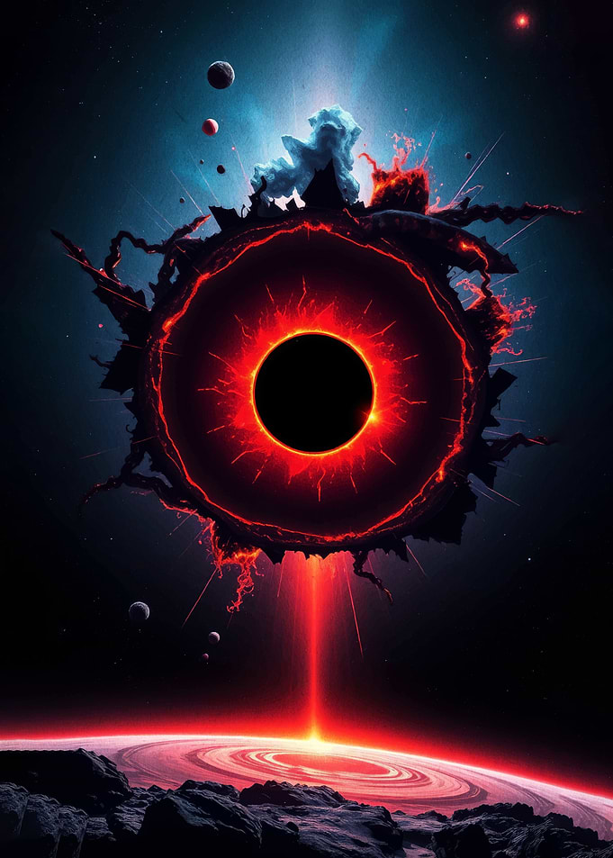 Cosmic Black Hole with Fiery Aura