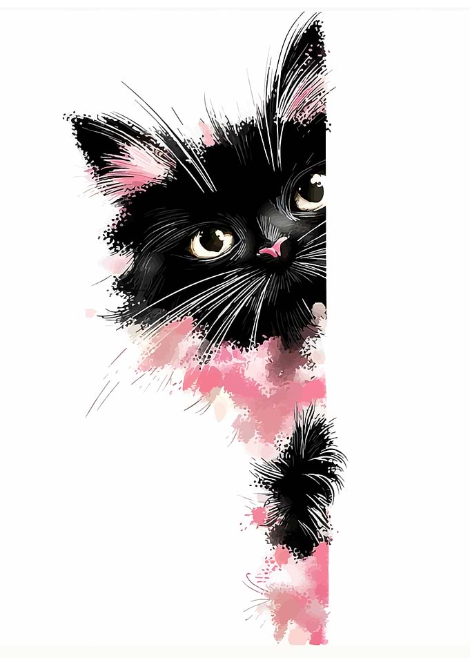 Cute Black Cat Peeking Out