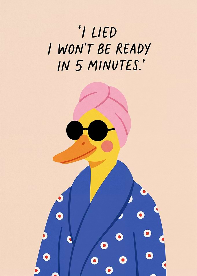 Duck in a Robe and Towel