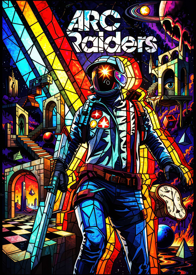 Arc Raiders Stained Glass Astronaut Art