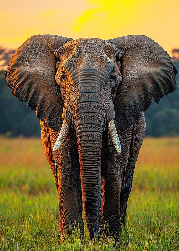 Elephant in Golden Hour Light