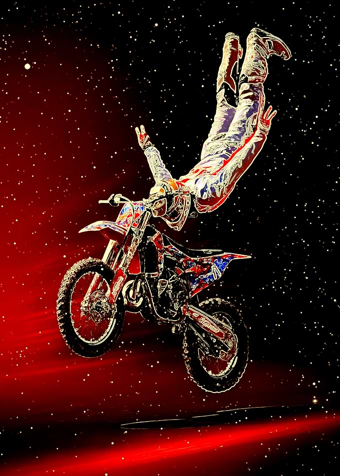 Motocross Rider Performing a Trick