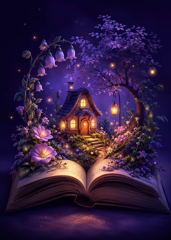 Enchanted Book Fairy Tale Scene