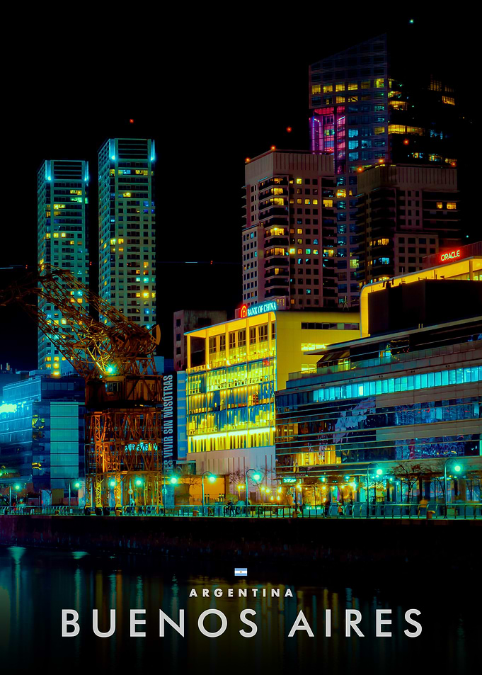 Buenos Aires Cityscape at Night