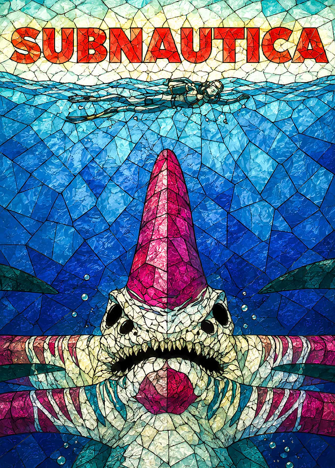 Subnautica Stained Glass Poster