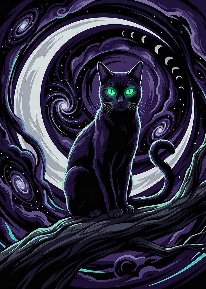 Lunar Spiral and the Black Cat