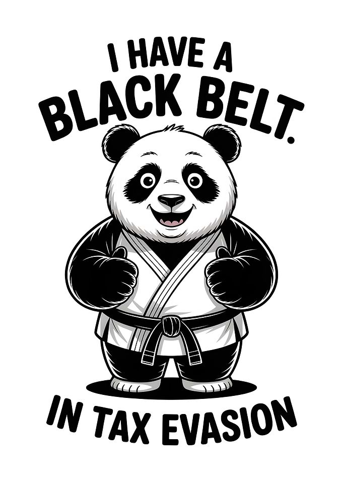 Panda with Black Belt in Tax Evasion