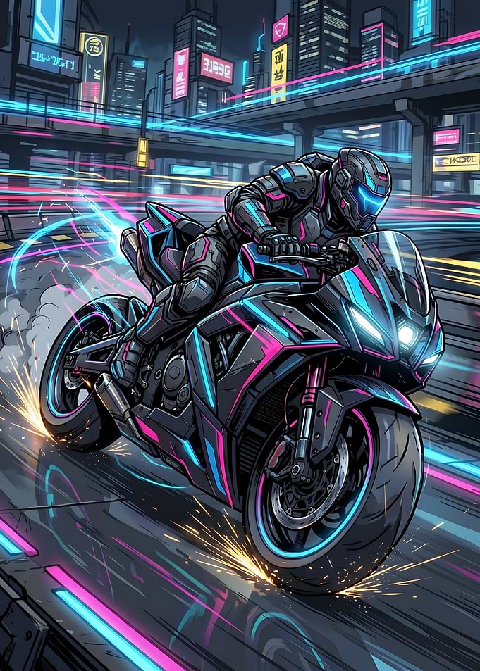 Neon Velocity - The Cyberpunk Rider