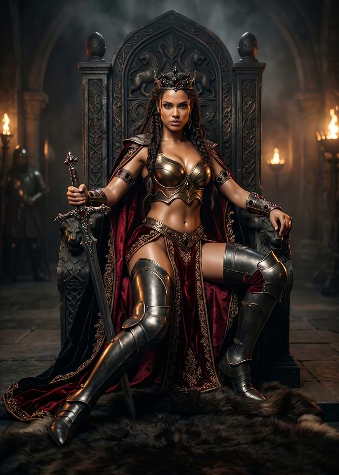 Warrior Queen on Throne
