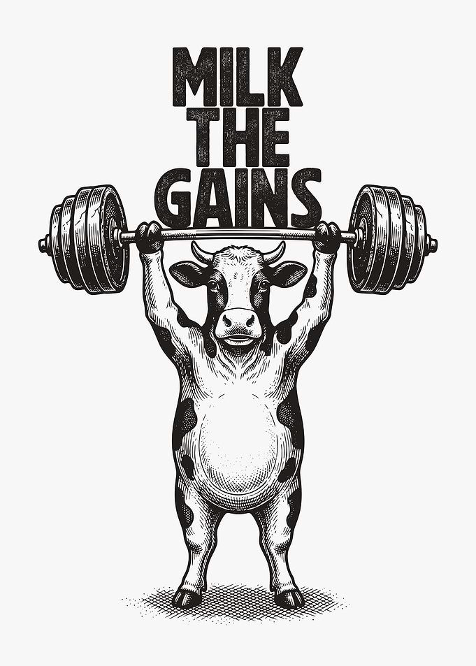 Cow Lifting Weights