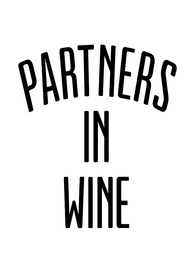 Partners in Wine text art