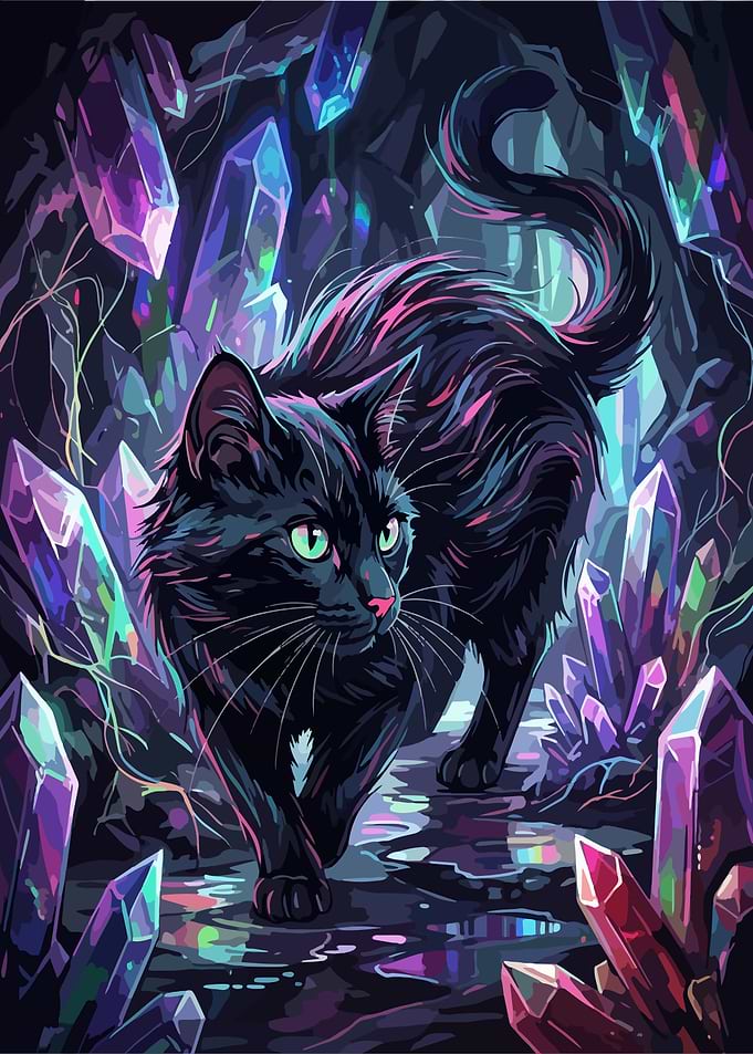 Black Cat in Crystal Cave