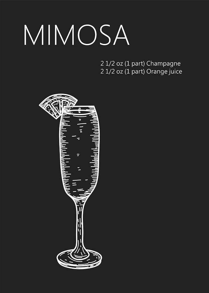 Mimosa Cocktail Guide Sketch