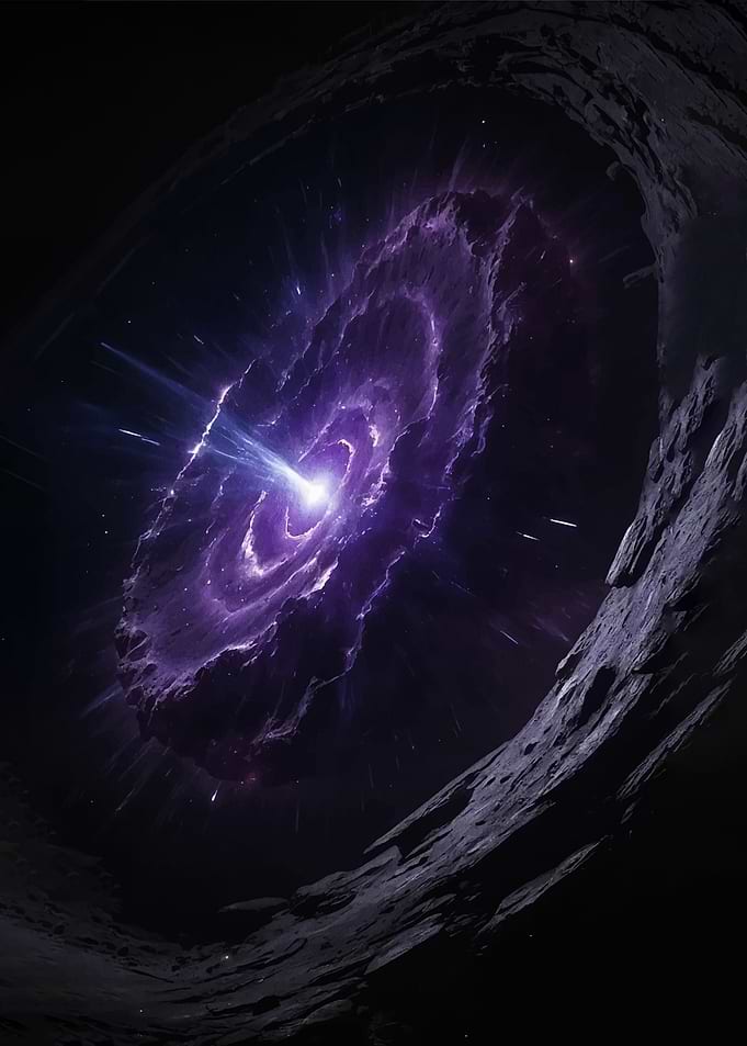 Cosmic Nebula and Asteroid Field