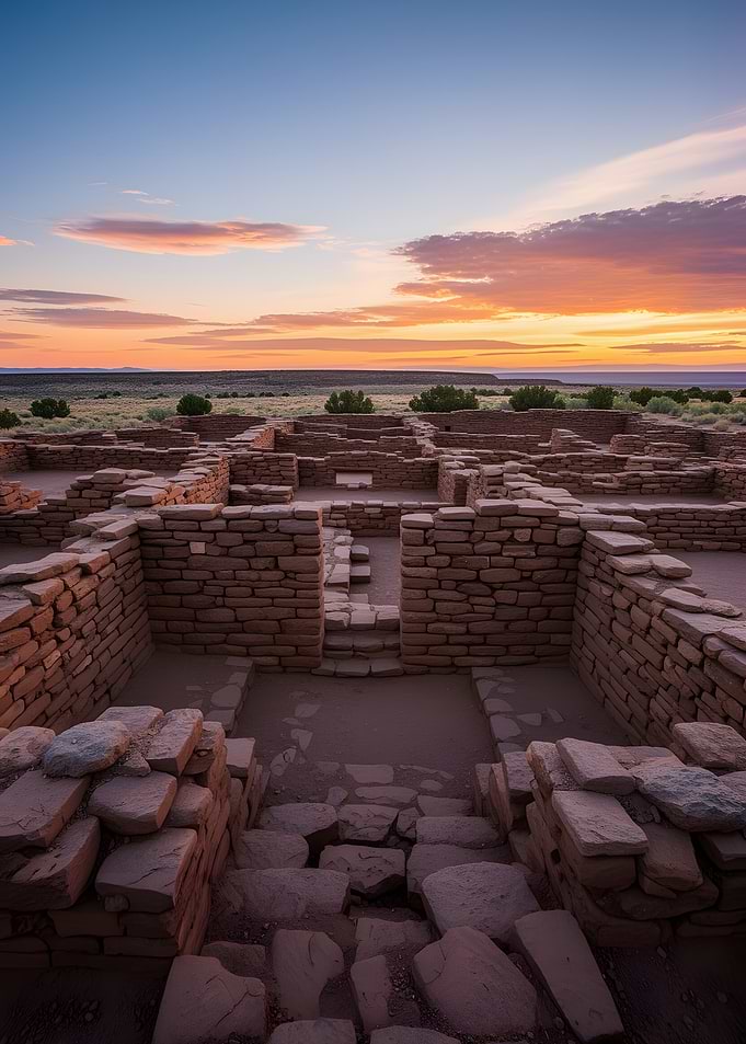 Ancient Ruins at Sunset