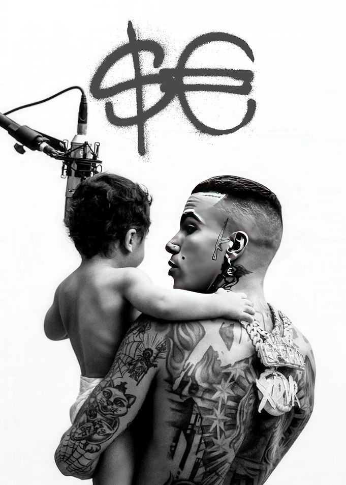 Rapper and Child with Microphone and Symbols