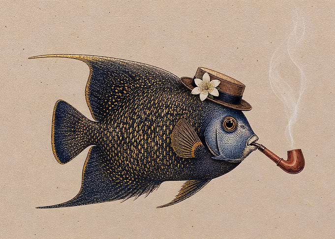 Fish Smoking a Pipe Wearing a Hat