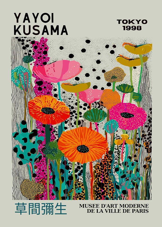 Yayoi Kusama Floral Poster