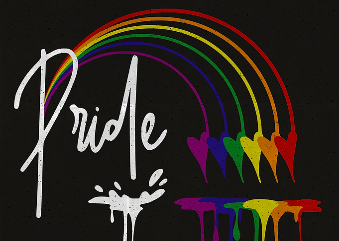 Paint Splash Gay Pride Rainbow and Hearts