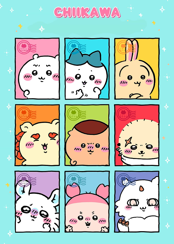 Chiikawa Characters in Postcard Frames