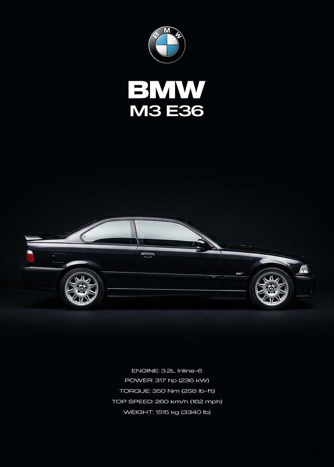 BMW M3 E36 Poster