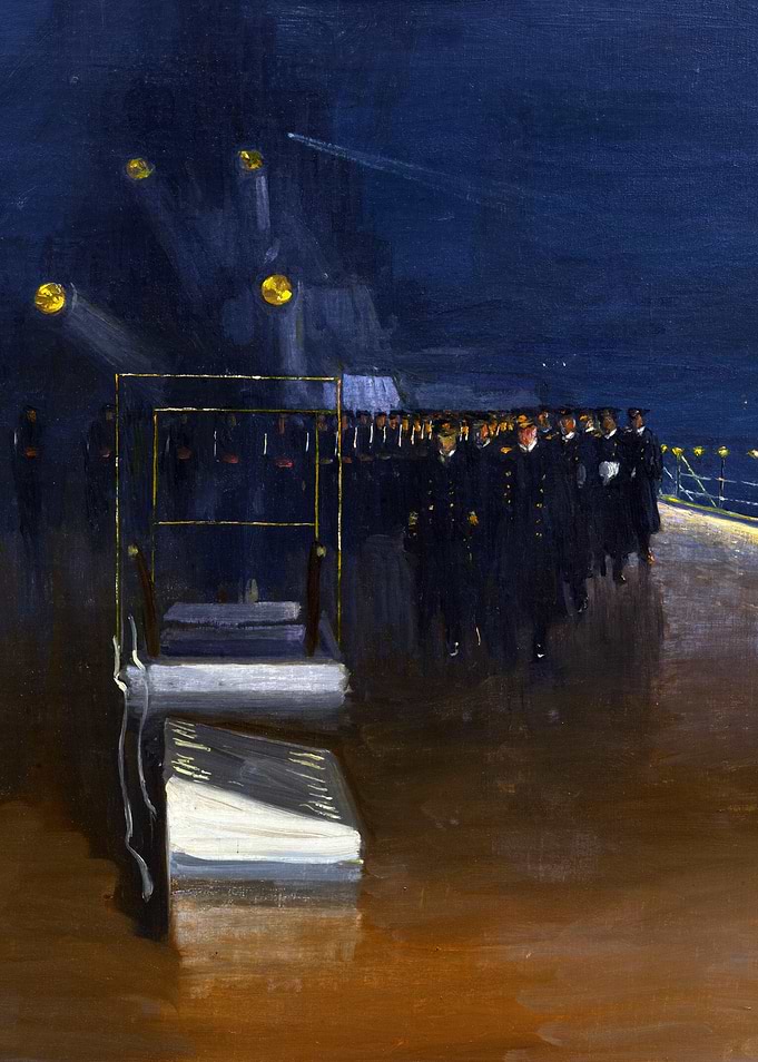 The Arrival of the German Delegates - 15th November 1918, Night by John Lavery WW1 Historical Painting