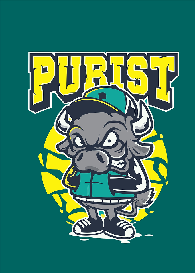 Cool Bull Character with 'PURIST' Text