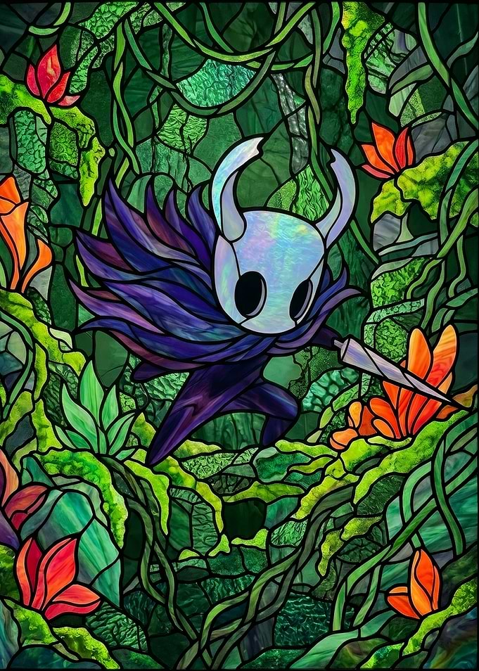 Stained Glass Knight in Jungle