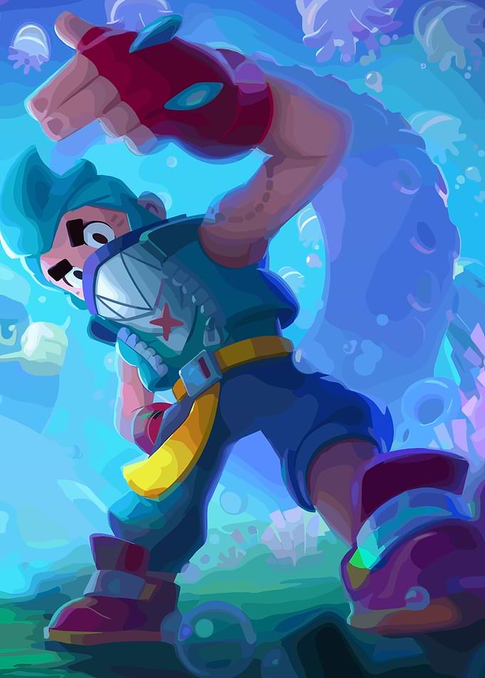 Brawl Stars character underwater