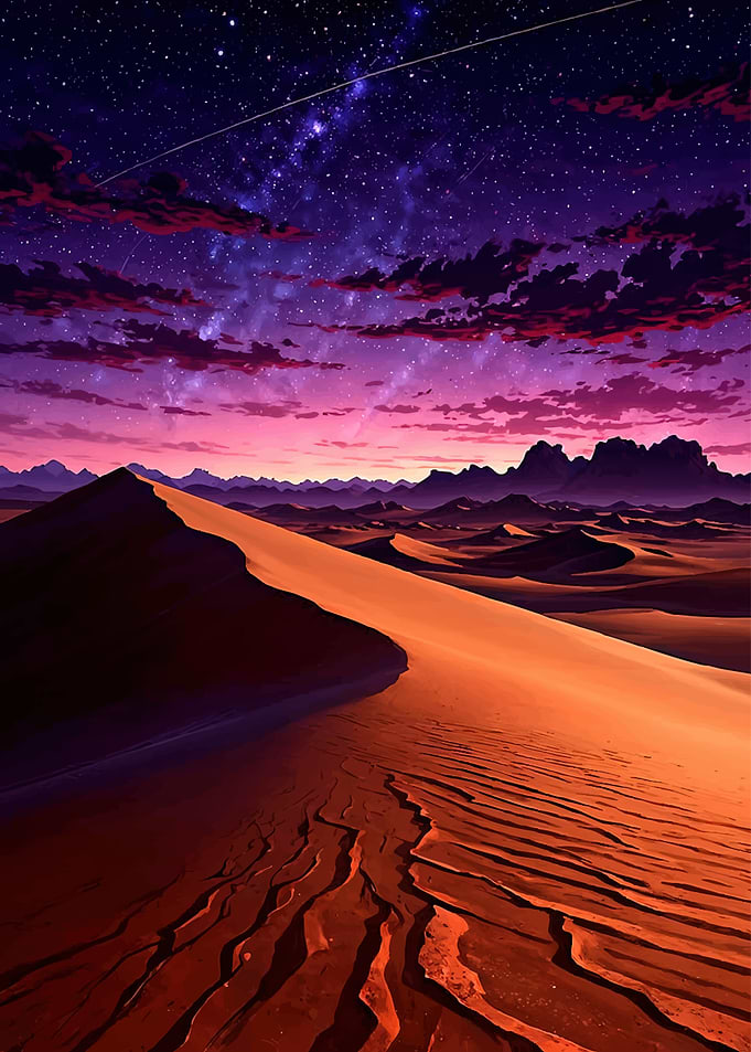 Desert Dunes Under Starry Sky