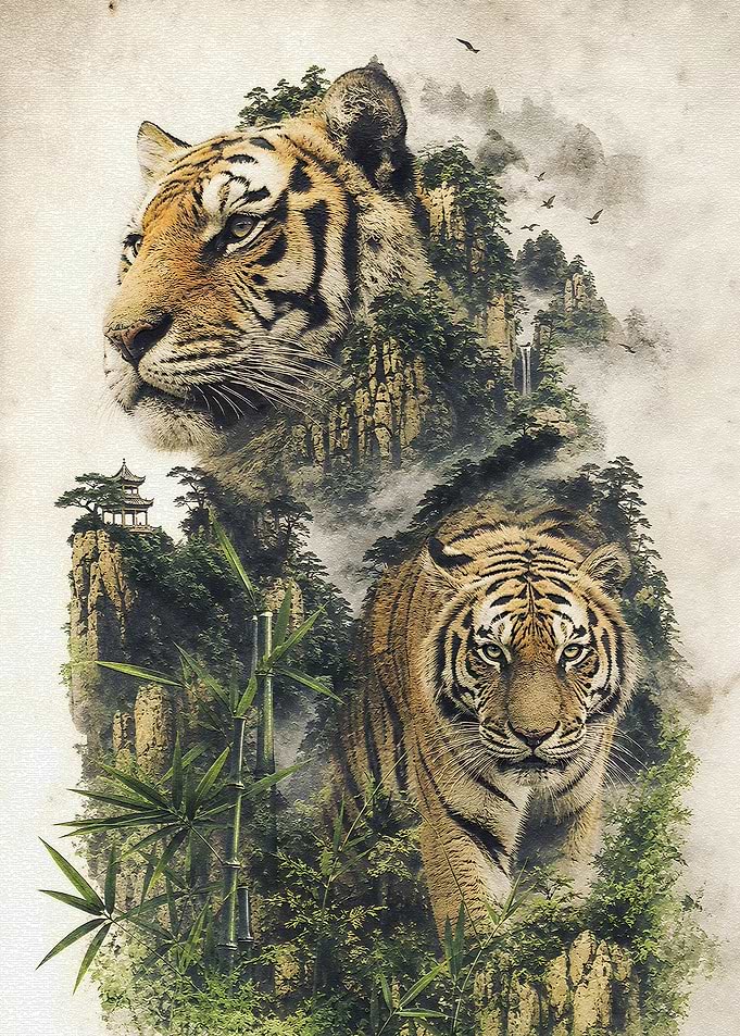 Tigers in Misty Mountains
