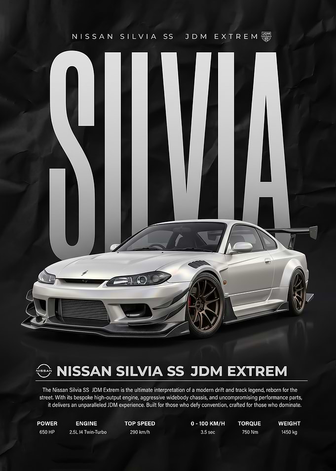 A striking Nissan Silvia Ss 115 JDM Extrem Poster