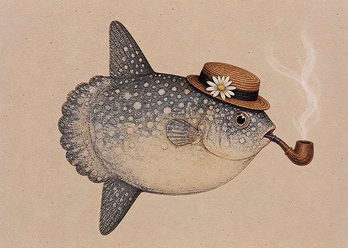 Fish Wearing Hat Smoking Pipe