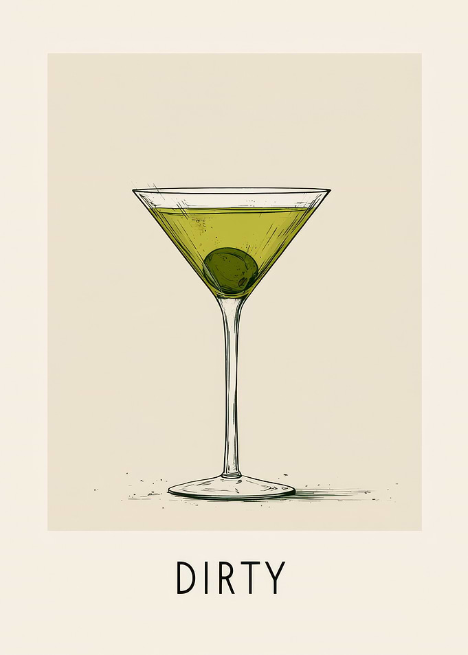 Dirty Martini Illustration