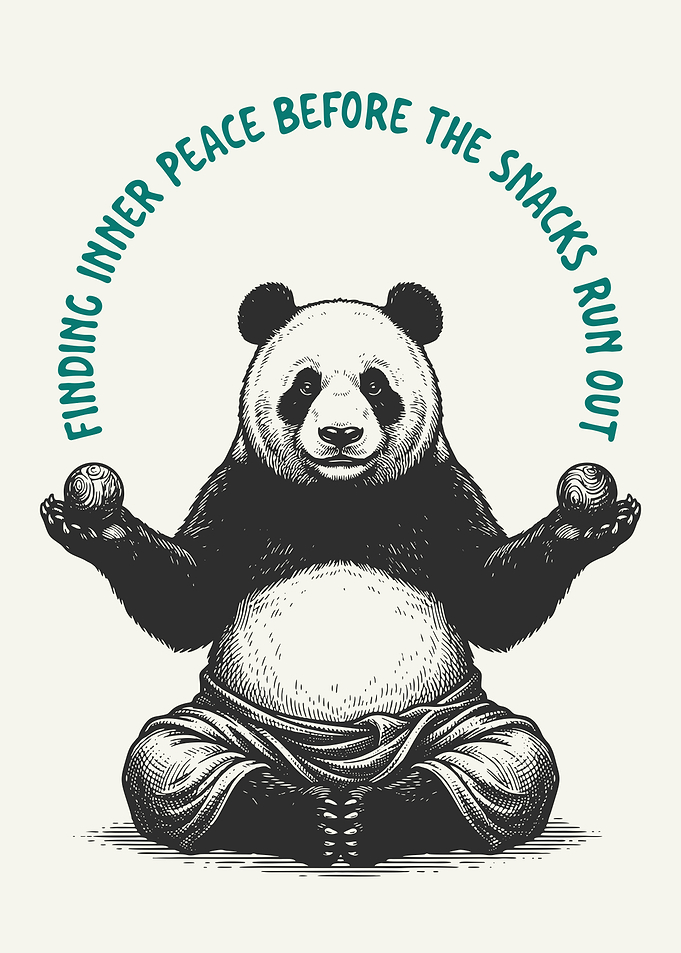 Meditating Panda Finding Inner Peace