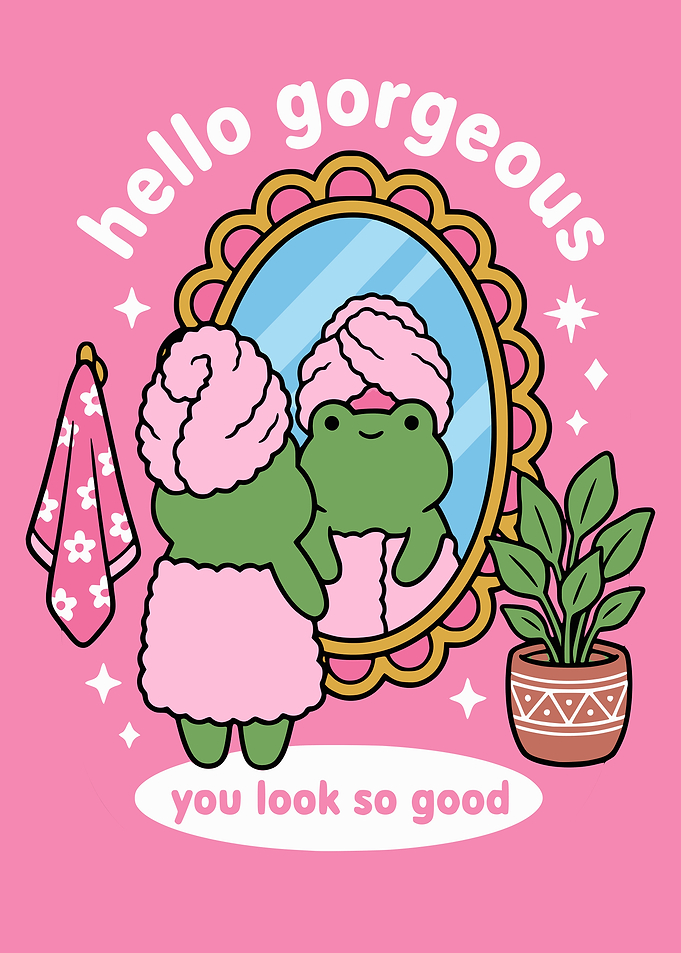 Cute Frog Funny Bathroom Animal Art
