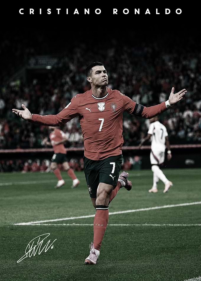 Cristiano Ronaldo celebrating a goal