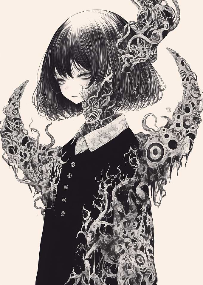 Guro Anime Girl with Tentacles