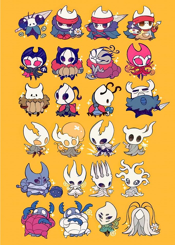 Hollow Knight Chibi Characters