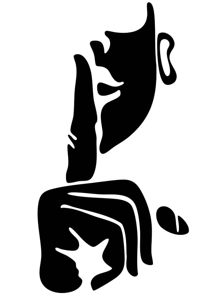 Shushing Face Silhouette